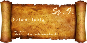 Szidon Ipoly névjegykártya